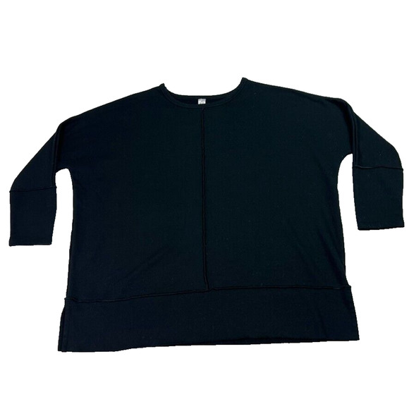 Spanx Sweatshirt Womens Small Black Dolman Pullover Athleisure Boxy Top - Picture 1 of 7